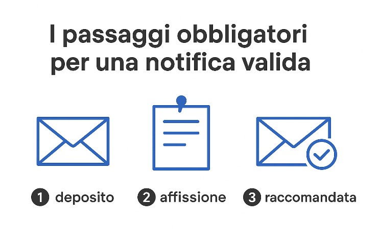 Icona grafica con tre step numerati