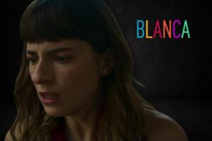 Blanca spaventata e logo Blanca