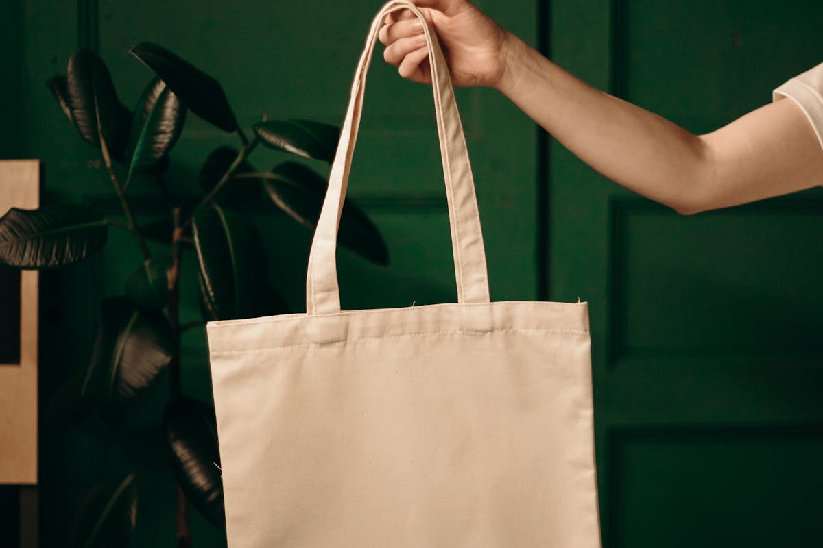 Donna che mostra una borsa