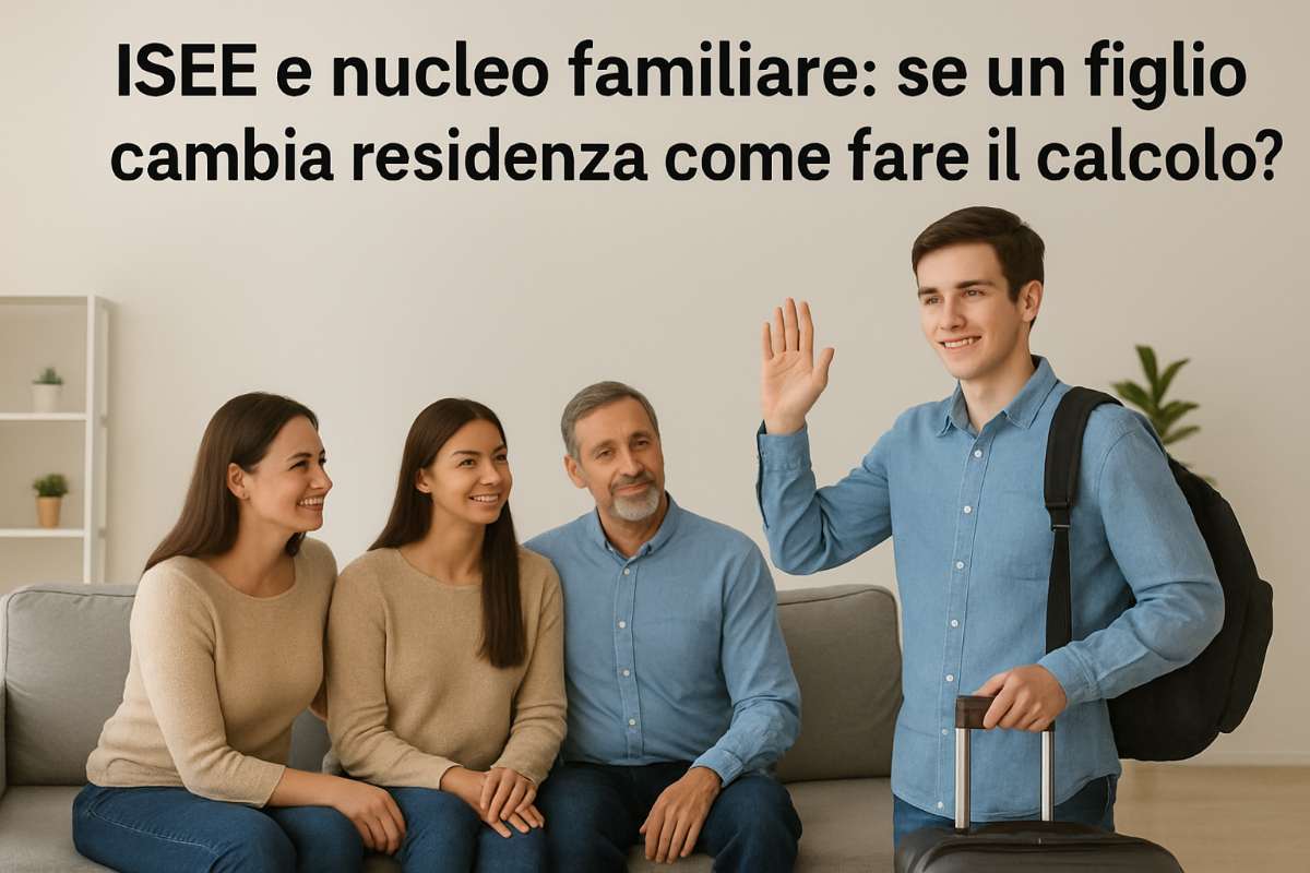 Famiglia che saluta un figlio che parte