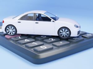 Modello auto su calcolatrice