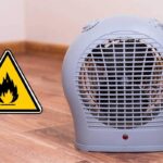 Stufetta elettrica e simbolo "incendiabile"
